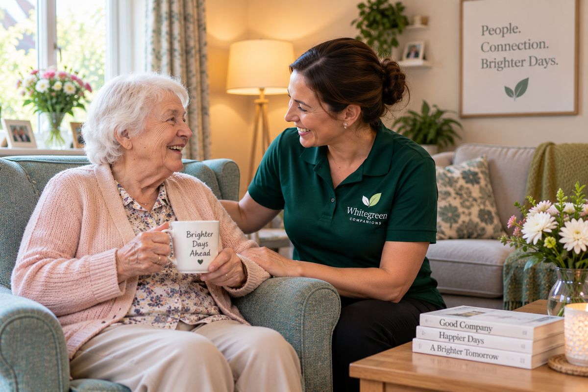 A quiet conversation on the sofa over a cup of tea